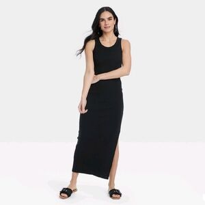 Rib-Knit Maxi Bodycon Dress Black Size Small by Universal Thread - New With Tag!